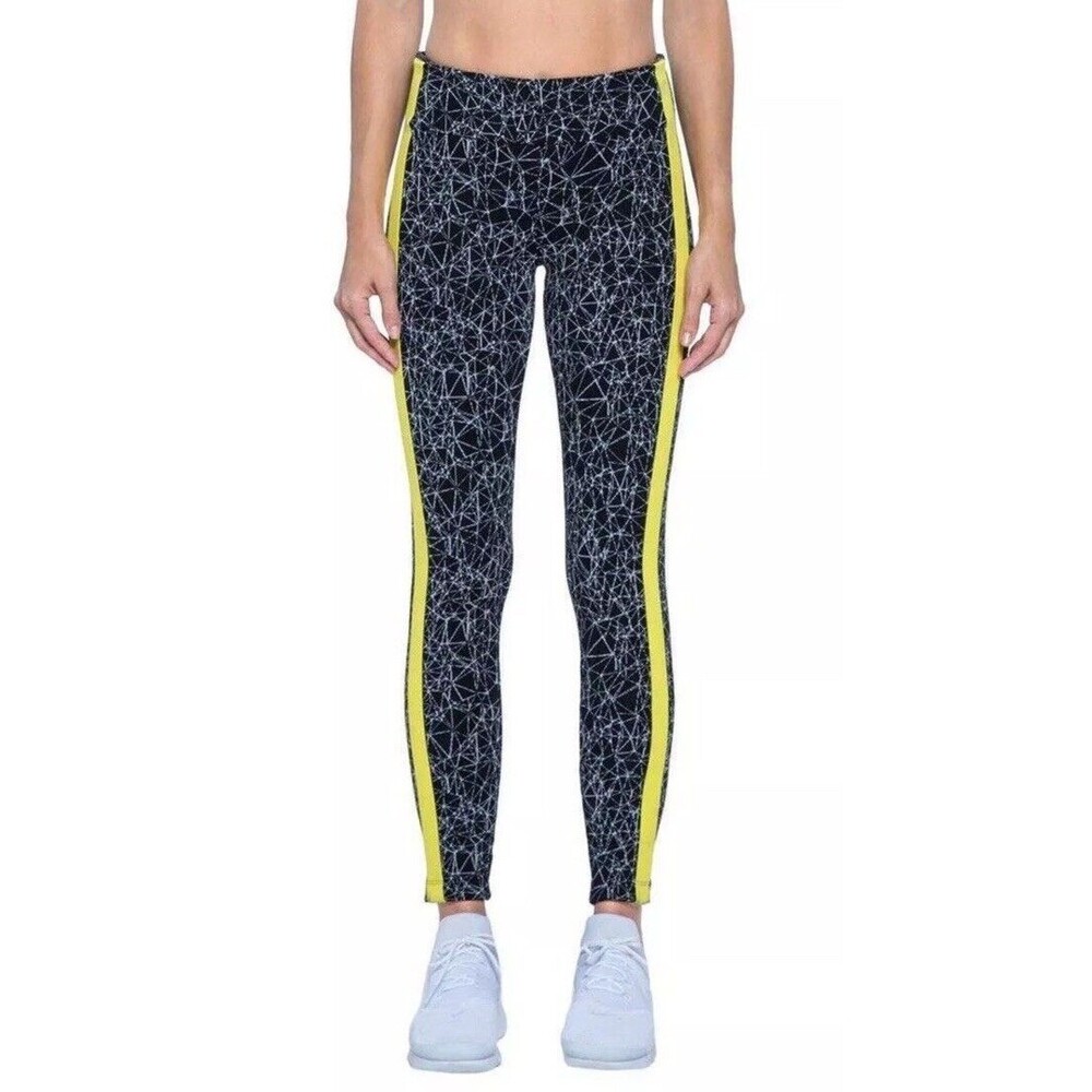 Koral‎ Wren High Rise Legging White Yellow stripe Black XS $174 Molecular yoga